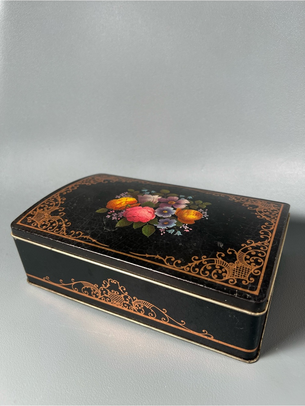 Floral Tin Container